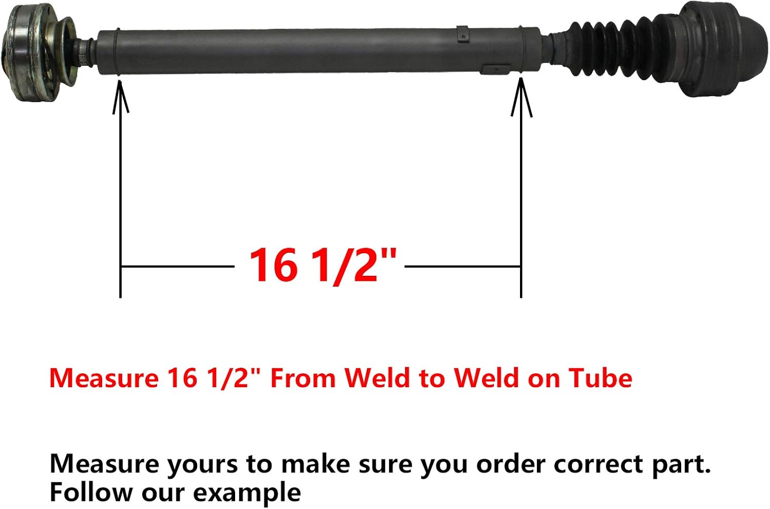 Detroit Axle - Front Drive Shaft Prop Shaft Assembly Replacement for 2002-2007 Jeep Liberty 2.4L & 3.7L Weld to Weld 16.5