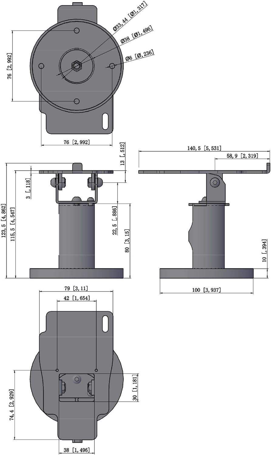 Sturdy Metal Swivel Stand for Verifone VX805 - Complete Kit Includes Adhesive Glue Pad and Hardware Pack of 2