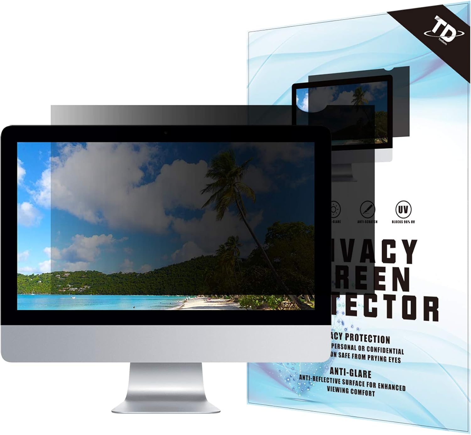 23''W Inch Privacy Screen Filter for Desktop Computer Widescreen Monitor - Anti-Glare, Blocks 96% UV,Anti-Scratch with 16:9 Aspect Ratio Pack of 2