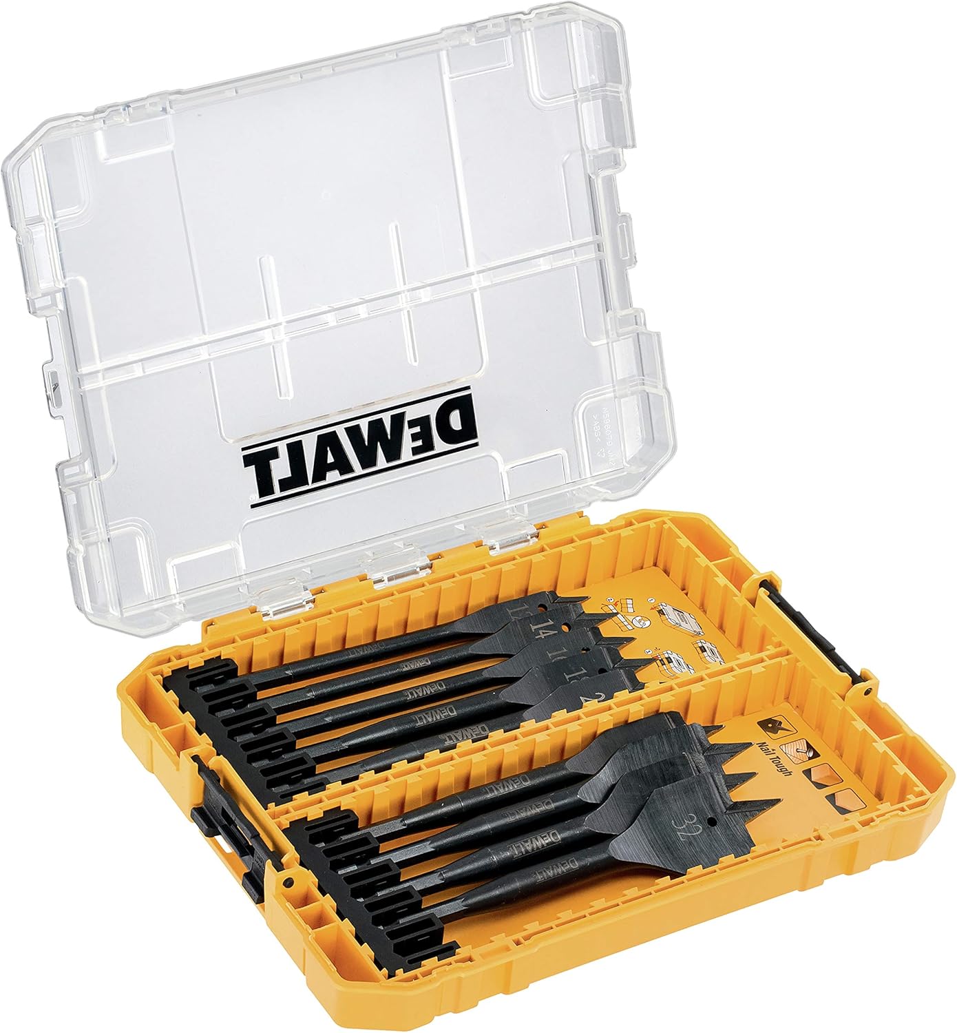 DEWALT DT70751-QZ Tough Case mediana con 9 Brocas de pala para Madera Pack of 2