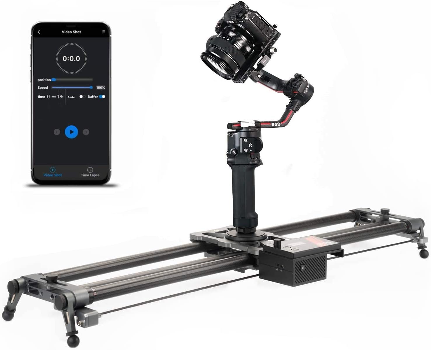 YC Onion Motorized Camera Slider 120cm/47'' with APP Control Carbon Fiber, Works with Zhiyun WEEBILL-S/WEEBILL LAB/Crane 3 LAB/Crane 3S/Crane 2S/Crane 2/Crane-M2 and Ronin-S/RS 2 Stabilizer