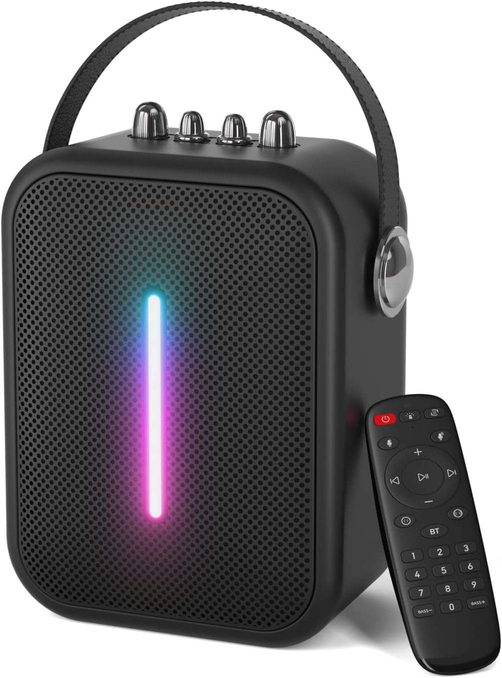 60W Loud Bluetooth Speaker, ABRAMTEK M18 Portable Wireless Speaker with LED Lights, Remote Control, Punchy Bass, USB MIC AUX Input for Party Home Camping