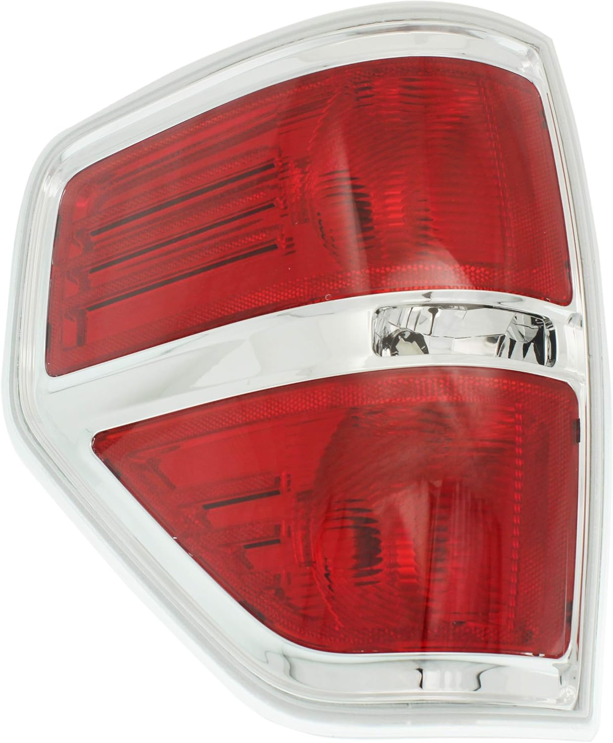 Evan-Fischer Tail Light Lens and Housing Compatible with 2009-2014 Ford F-150 Styleside Chrome trim Driver Side Pack of 2