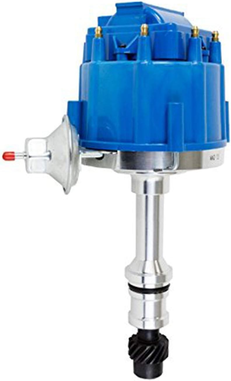 A-Team Performance - HEI Complete Distributor 65K Coil - Compatible with Small Block Big Block Oldsmobile 260 307 330 350 400 403 425 455 One-Wire Installation (Red Kit)