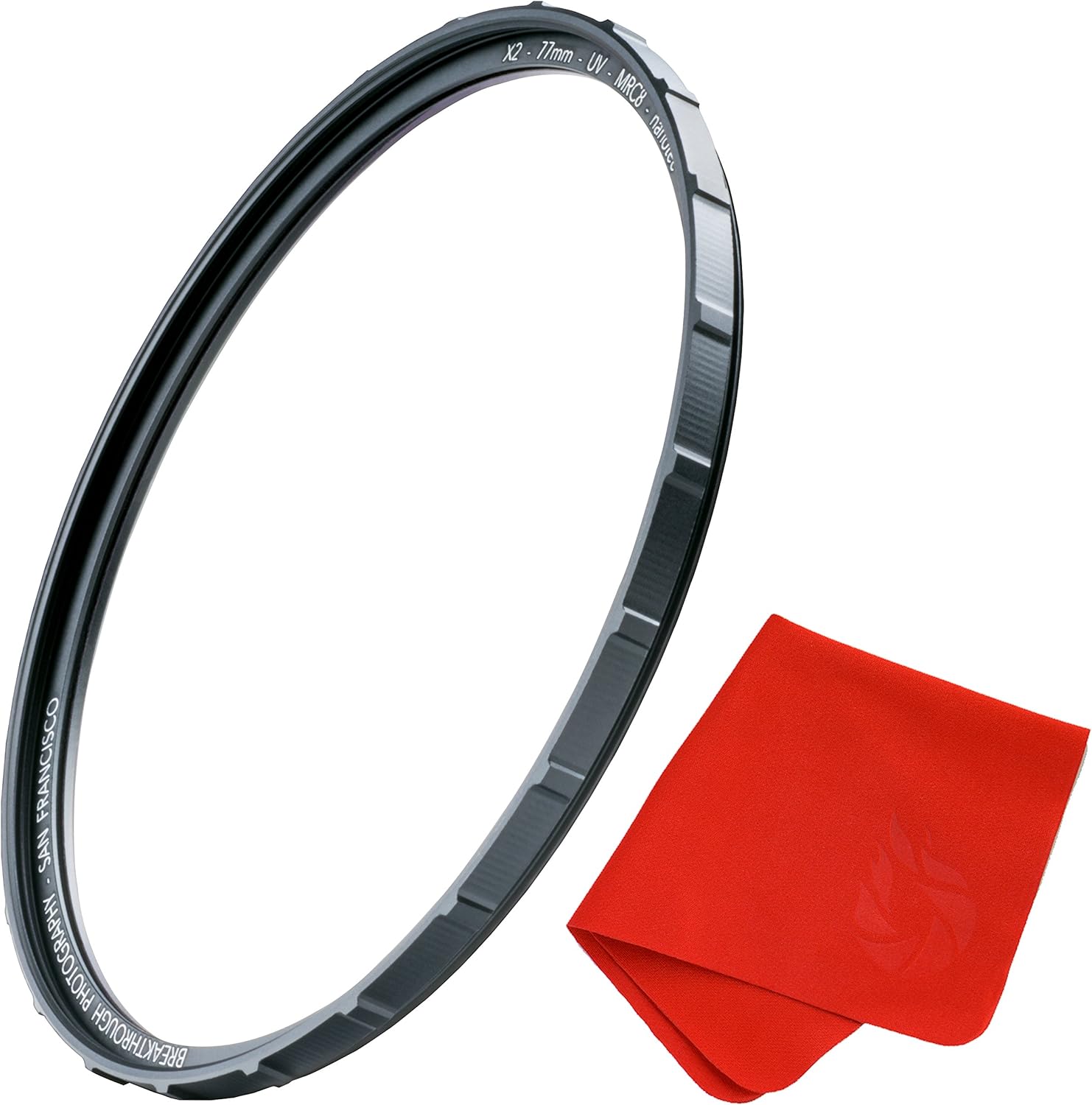 82mm X2 UV Filter for Camera Lenses - UV Protection Photography Filter with Lens Cloth - MRC8, Nanotec Coatings, Ultra-Slim, Traction Frame, Weather-Sealed by Breakthrough Photography Pack of 2