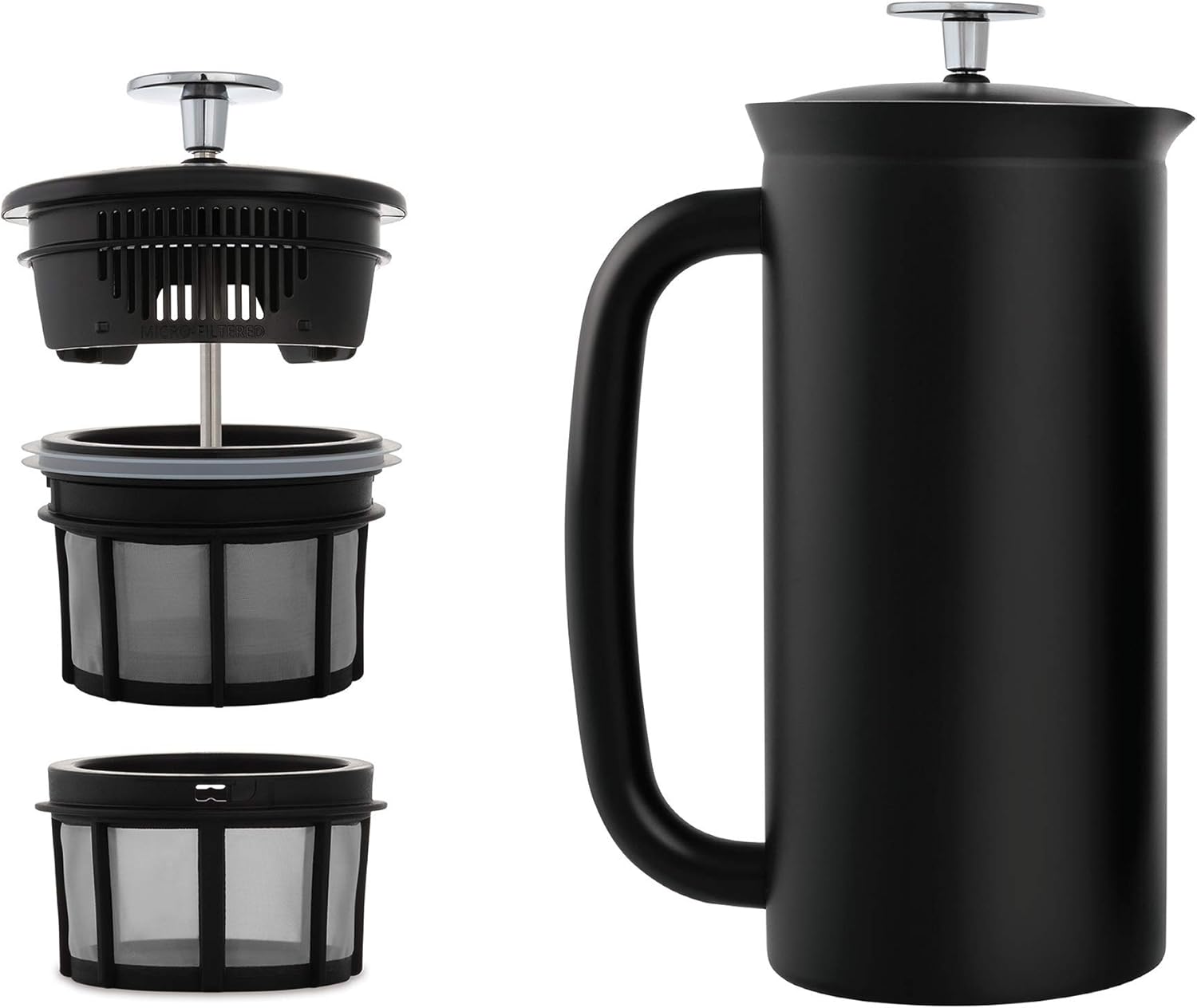 ESPRO P7 French Press - Double Walled Stainless Steel Insulated Coffee and Tea Maker (Brushed Stainless Steel, 18 Ounce)