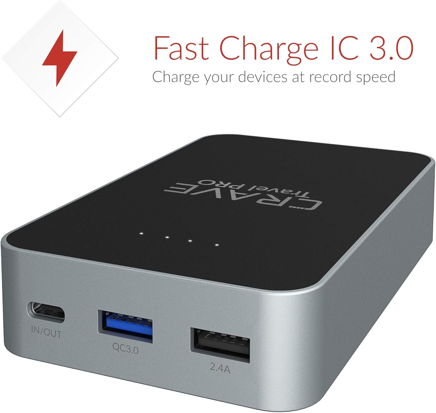 Crave Travel PRO Power Bank with 13400 mAh [Quick Charge QC 3.0 USB + Type C with PD] Portable Battery Charger Pack of 2