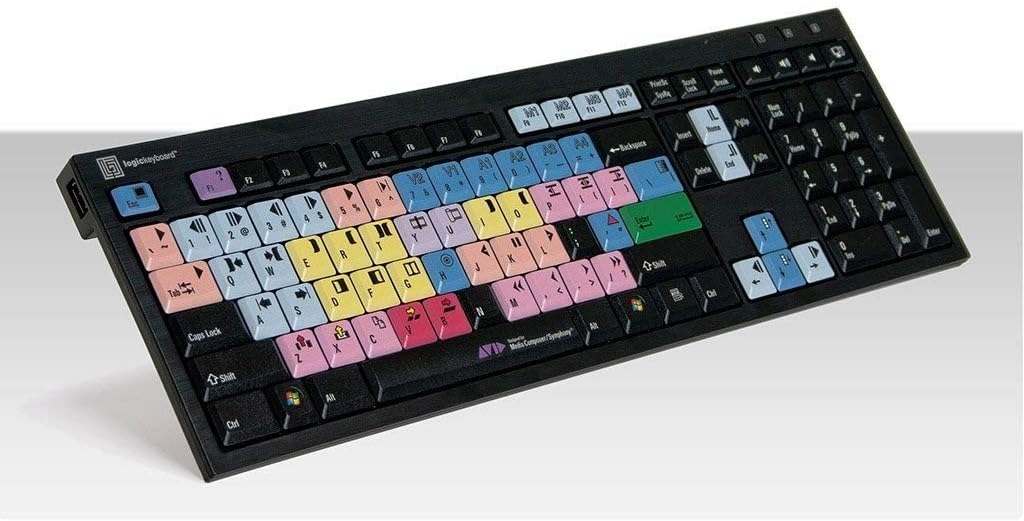 LogicKeyboard keyboard Designed for Avid Media Composer compatible with Windows 7-11 - Part Number LK-LKB-MCOM4-BJPU (Certified Refurbished)