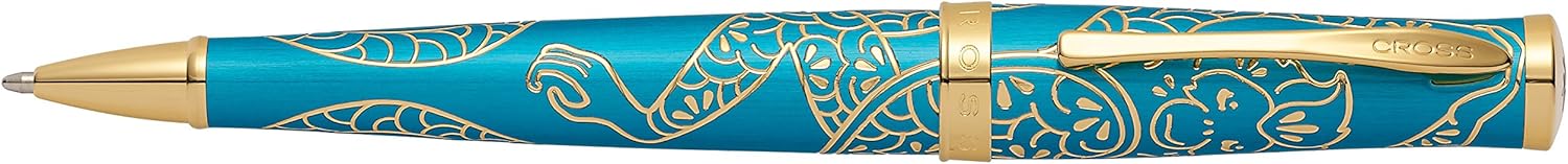 Cross Sauvage 2020 Year of the Rat Special Edition Translucent Blue Lacquer w/23KT Gold Plated Inlays and Appointments Rollerball Pen