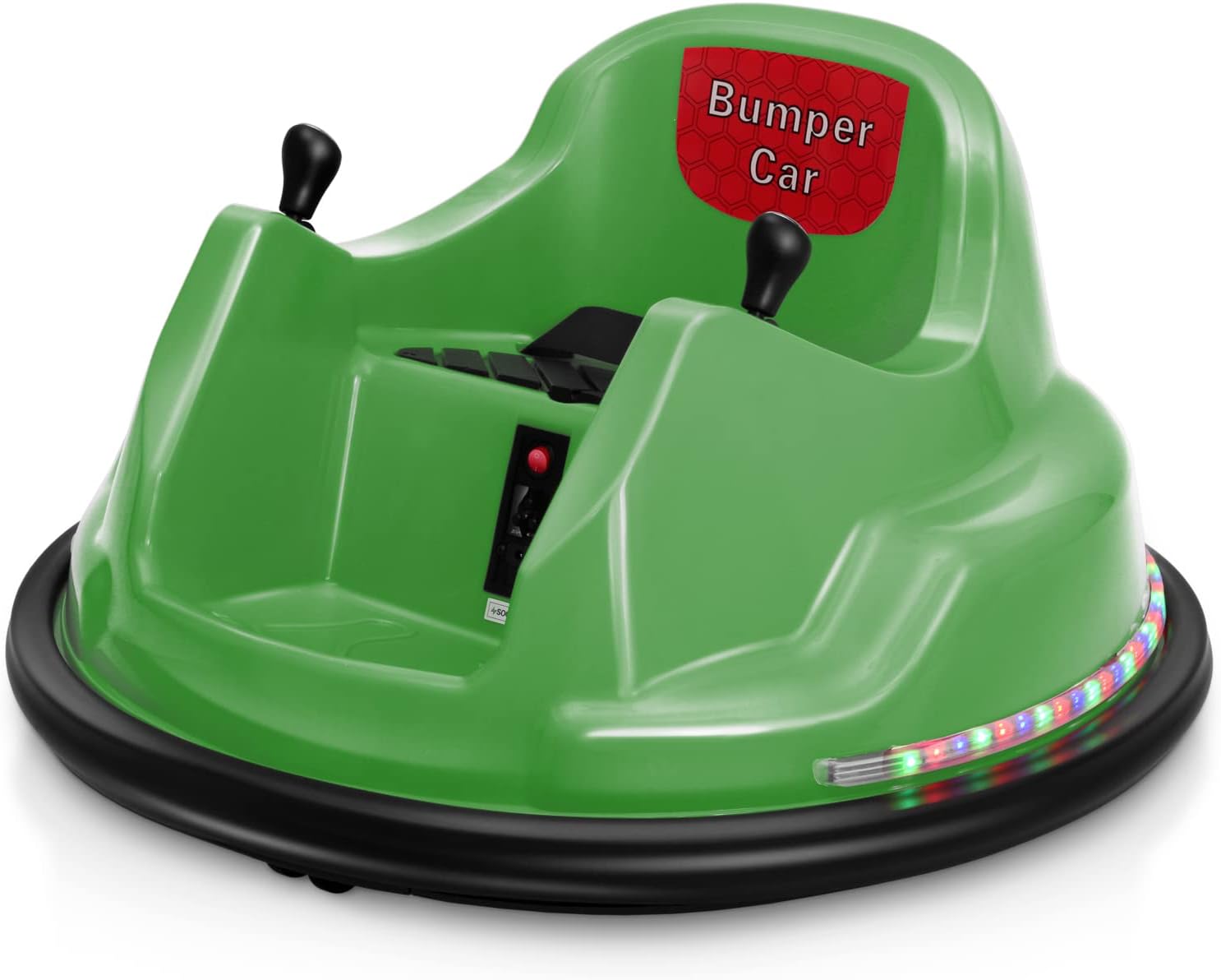 BROAGE Kids Race Toy 6V Electric Ride On Bumper Car Vehicle Remote Control 360 Spin DIY Numbers 00-99 ASTM-Certified Yellow