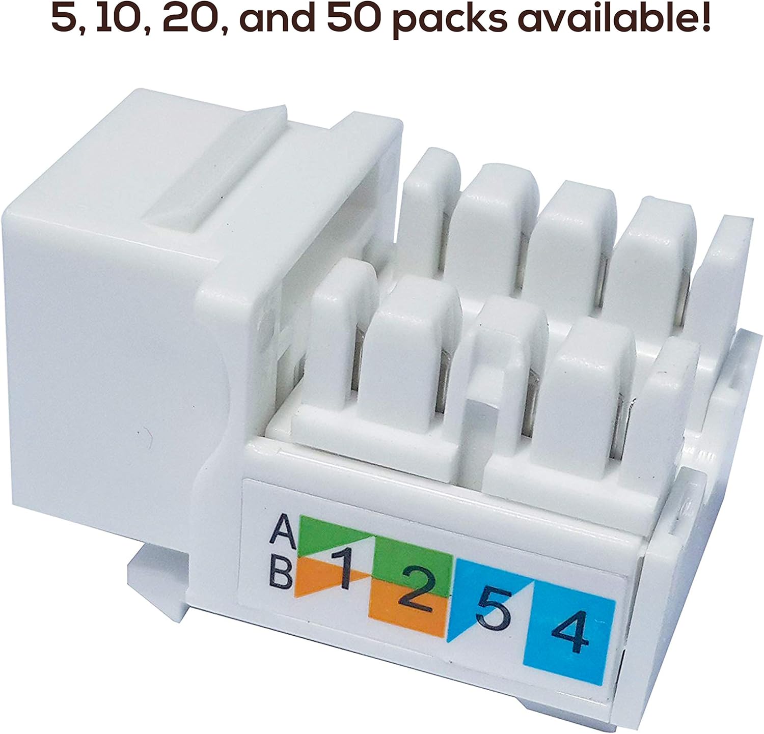 (100-Pack) Cat6 Keystone Jack - [UL Listed] - Ethernet Wall Jack - Wall Cat6 - Cat6 Network Coupler - Keystone Jack - Cat5/5e/6 Compatible - Cat6 Network Coupler Pack of 2