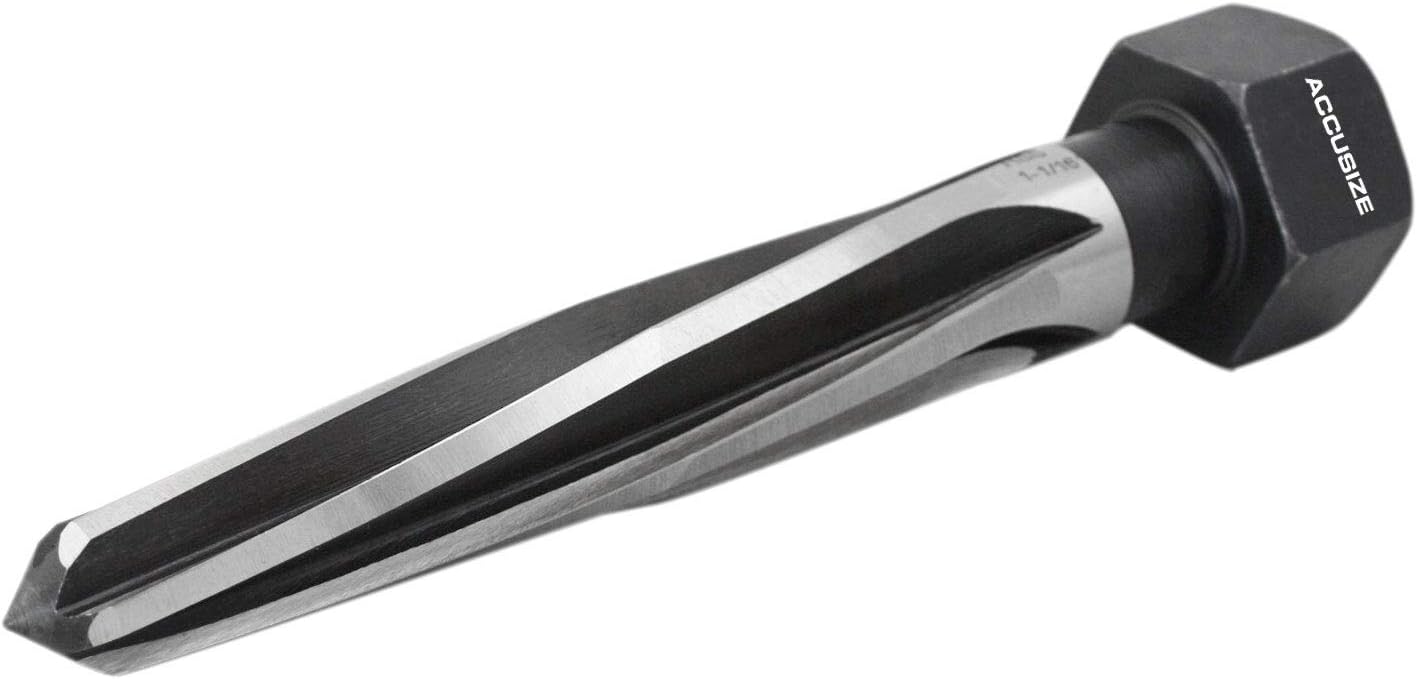 Accusize Industrial Tools 1-1/16'' by 5'' Flute Length Hex Shank H.S.S. Aligning Reamer, 7'' Oal, Spiral Flute, 0523-6055 Pack of 2