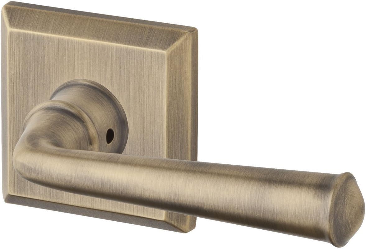 Baldwin FDFEDTSR049 Reserve Full Dummy Lockset x Federal with Traditional Square Rose, Matte Brass & Black Finish