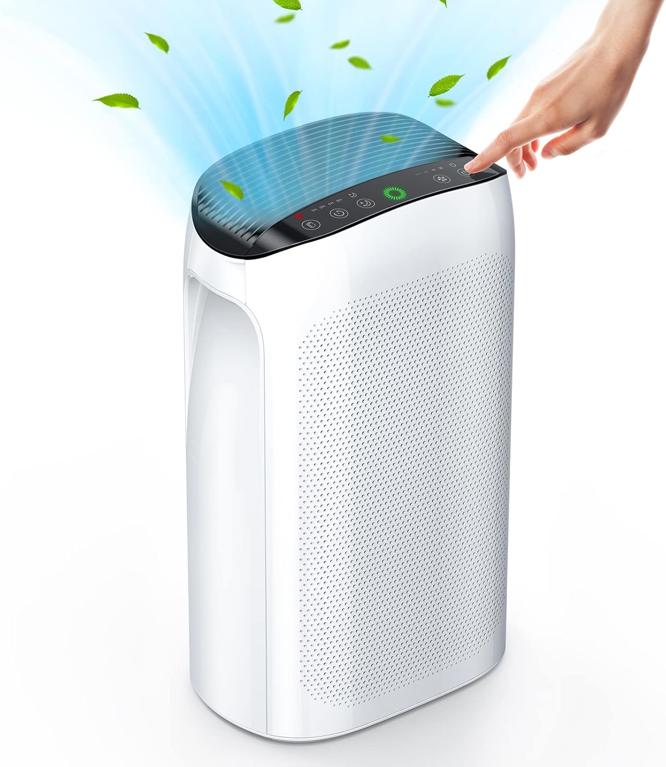 Air Purifier Large Room, Air Choice Smart Home Air Purifier 1485 Sq Ft , H13 True HEPA Bedroom Large Room Air Purifier , Clean 99.97% Hair, Dust, Smoke and Odor Eliminator (White)