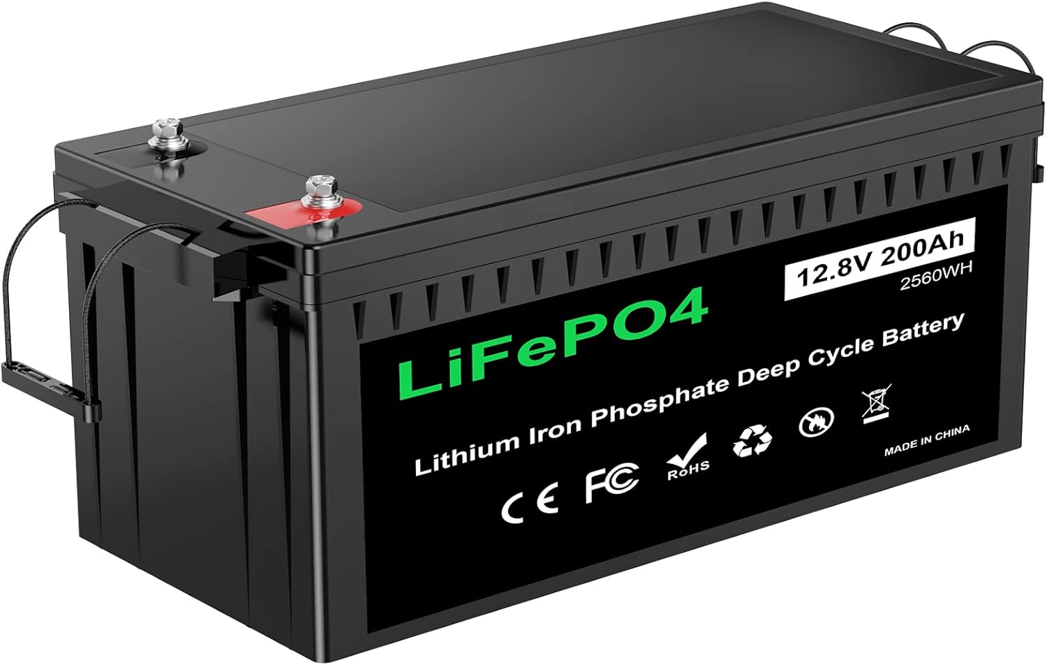 LPFMAX 12V 200Ah Plus Lithium Battery, LiFePO4 RV Deep Cycle Rechargeable Battery, Built-in 200A BMS, 2000-5000 Cycles, Max 2560W Power Output, 10-Year Lifetime, Perfect for Marine, RV, Off-Grid, etc.