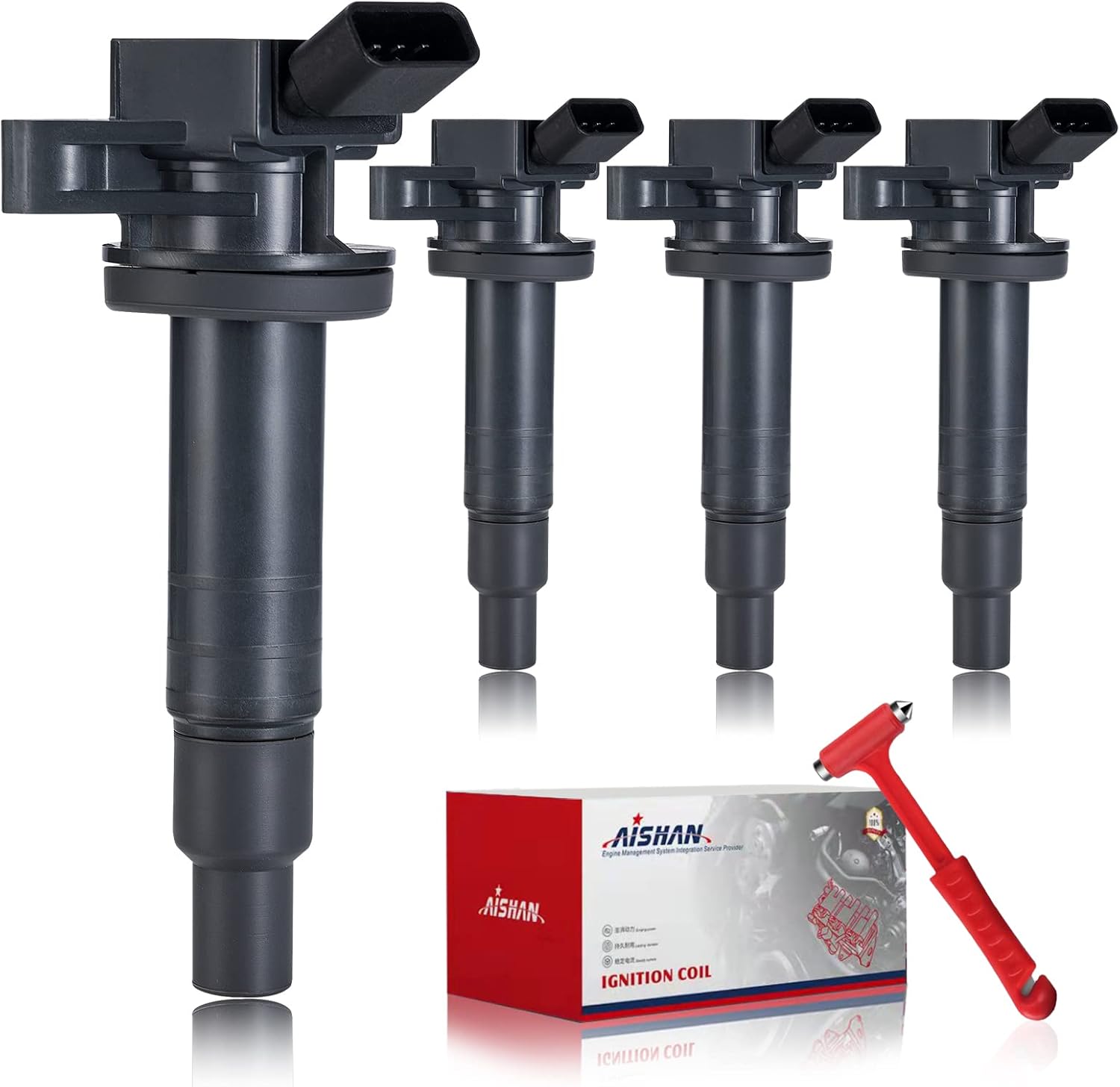 AISHAN Set of 4 Ignition Coil Pack Compatible with 1999-2008 Corolla MR2 Celica GT Prizm L4 1.8L Engine Spyder Vibe Celica| Replace#UF247,UF315 Pack of 2