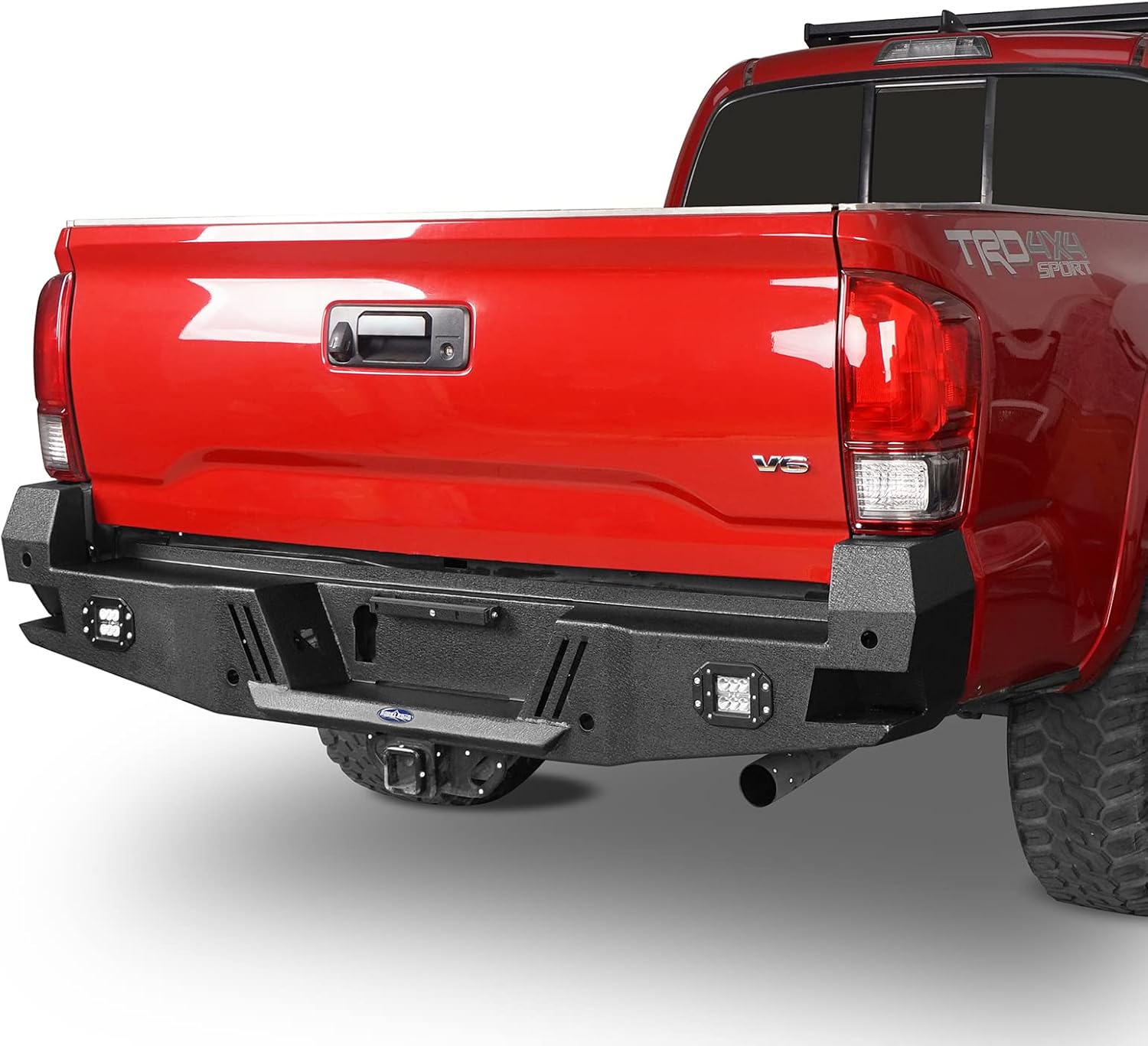 V8 GOD HR Tacoma Rear Step Bumper w/2 ×18W LED Floodlights Compatible with Toyota Tacoma 2016-2022