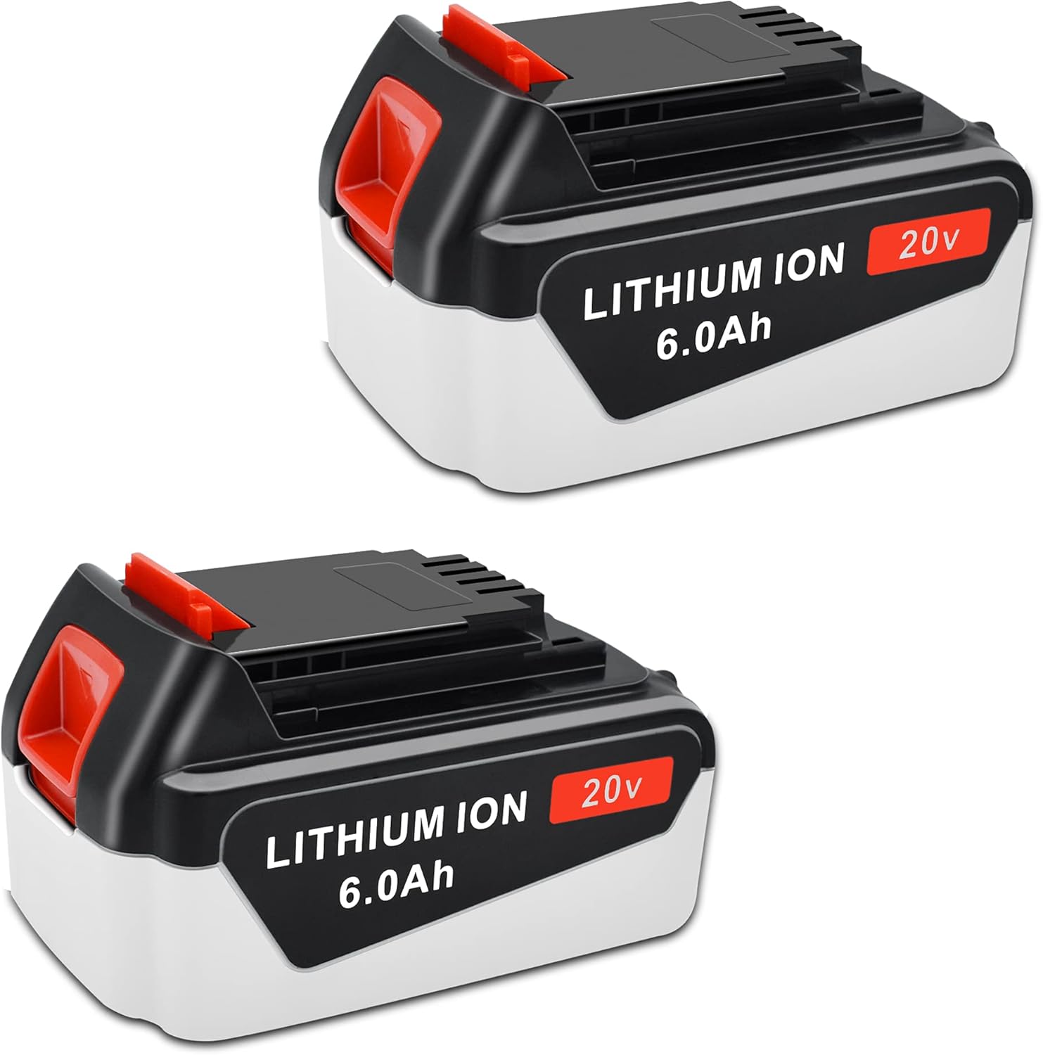 Rocivic 2 Packs 6.0Ah 20V LBXR20 Replacement Battery for Black and Decker 20 Volt Max LB20 LBX20 LBX4020 LB2X4020 LBXR2020 LB2X4020-OPE Cordless Tool Batteries Pack of 2
