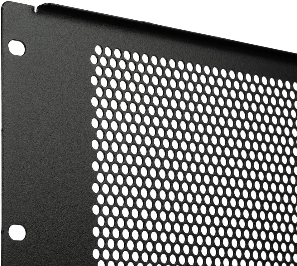 NavePoint 7U Blanking Panel, Perforated, Flanged, 19 inch Wide Network Server Rack or Server Cabinet, Filler Panel, Steel, Hardware Included Pack of 2