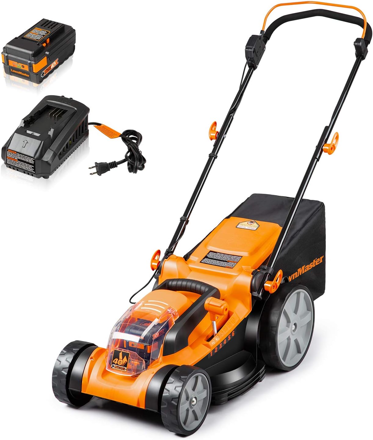 LawnMaster CLMF4817E 48V MAX* Brushless Mower with 2X24V MAX* 4.0Ah Battery and a Dual Charger