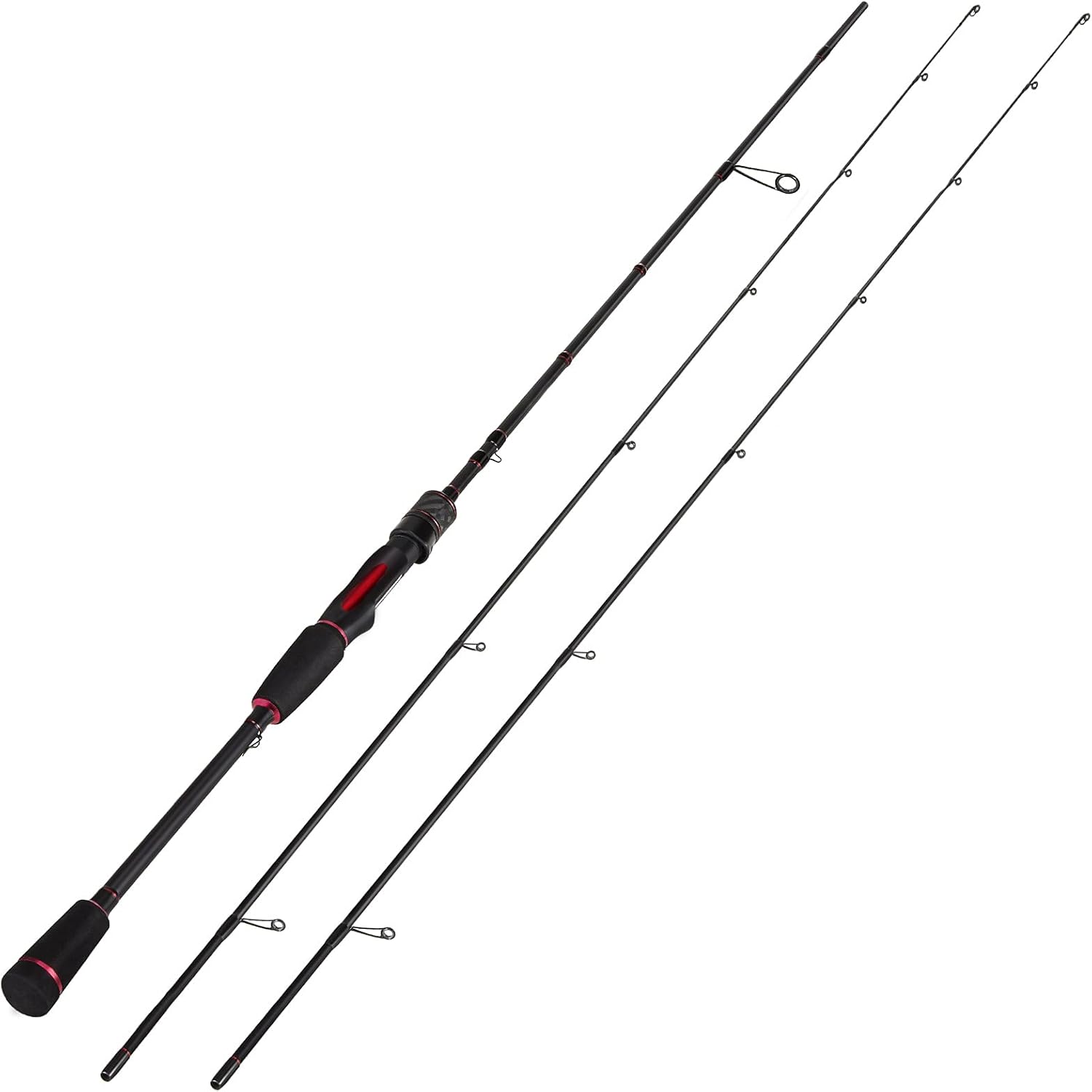 Piscifun Torrent Spinning Rod with 2 Tips - IM7 Carbon Blank Freshwater 2 Pcs Sensitive Spinning Rod, Bass Trout Spinning Fishing Rod with Double Hook Keeper, MH ML UL M L Action Spinning Rod Pack of 2