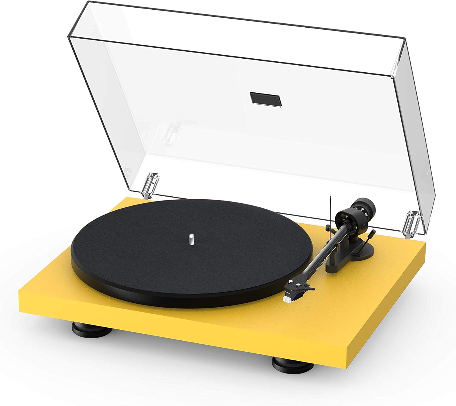 Pro-Ject Debut Carbon EVO, Audiophile Turntable with Carbon Fiber tonearm, Electronic Speed Selection and pre-Mounted Sumiko Rainier Phono Cartridge (High Gloss White)