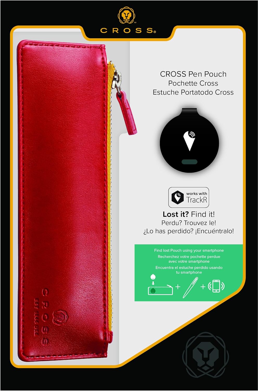 Cross TrackR Brushed Chrome Ballpoint Pen with 23KT Gold-Plated Appointments and TrackR Bluetooth Tracking Pack of 2