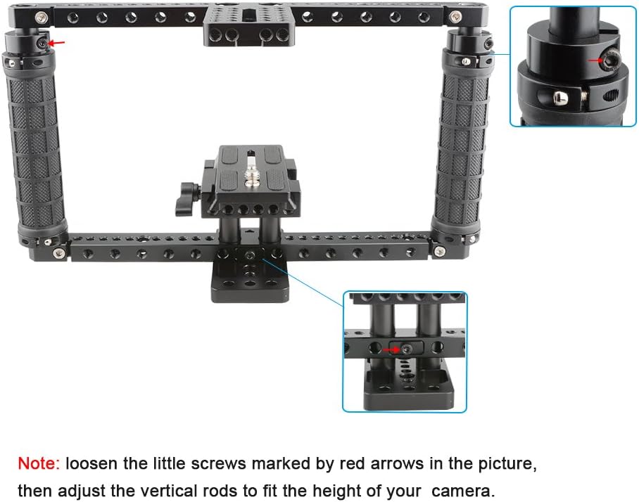 CAMVATE Battery Grip Camera Cage Adjustable with Quick Release Baseplate