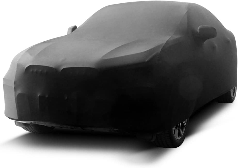 SLanguage Indoor Car Cover SUV Velvet Stretch Dust-Proof Protection Full Car Cover for Underground Garage, Car Show, Black 4.9-5.1m(fit SUV up to 200’’)