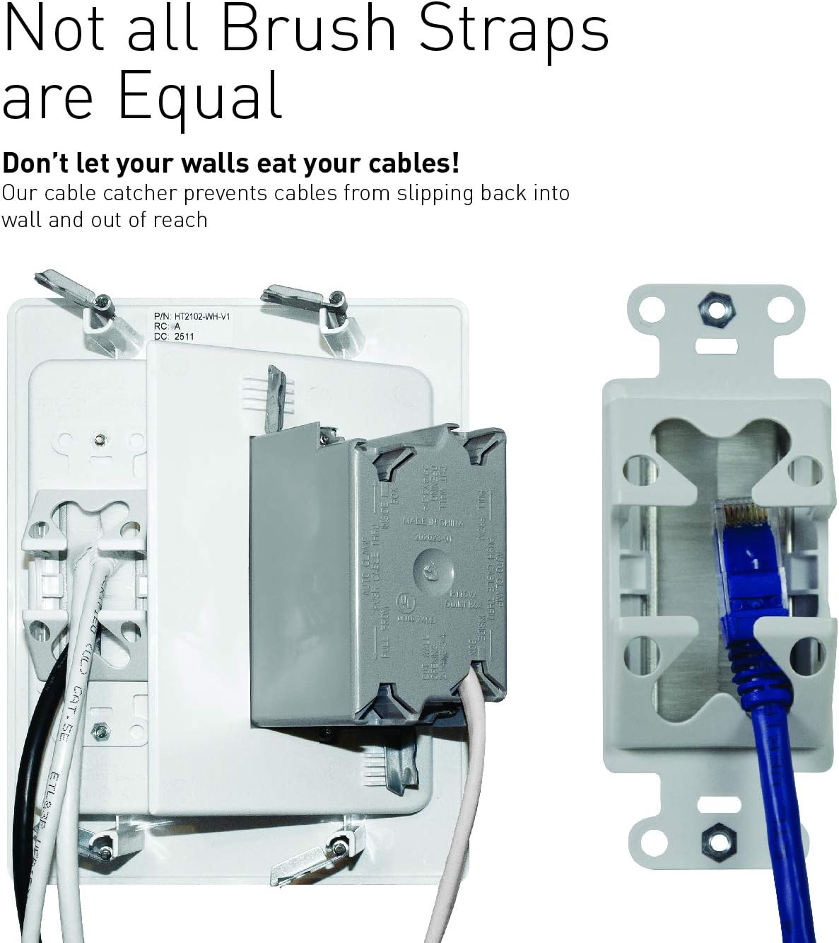 Legrand, Home Office & Theater, In Wall TV Power Kit, HDMI Included, White, 6ft Length, HT22U2WHR6C Pack of 2