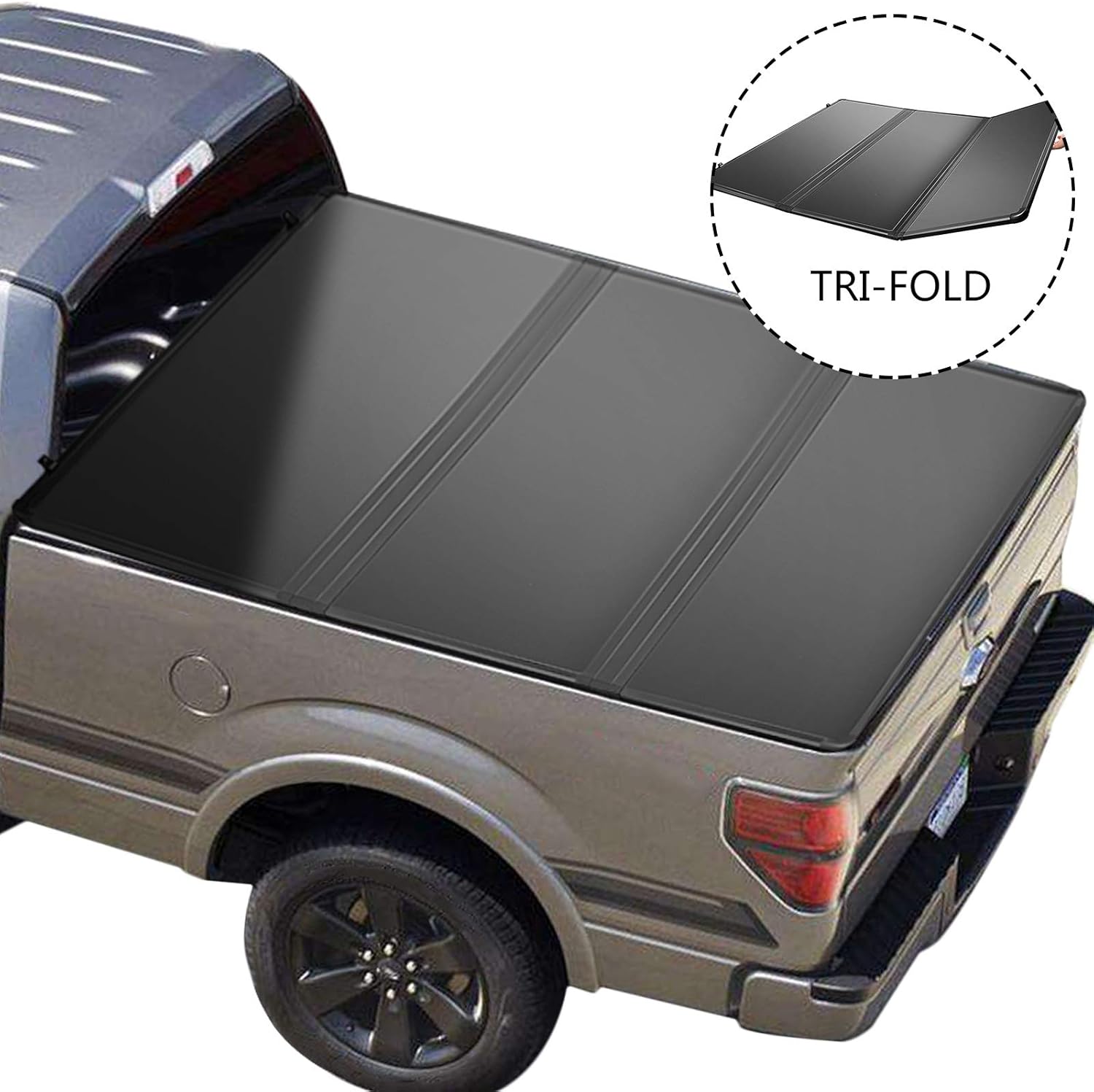 VEVOR Truck Bed Cover, Tri-Fold Tonneau Cover 6 FT, Hard Truck Bed Tonneau Cover, Truck Bed Topper Fit for Chevy Silverado, GMC Sierra 1500, 2014-2021 (6 Feet Bed)