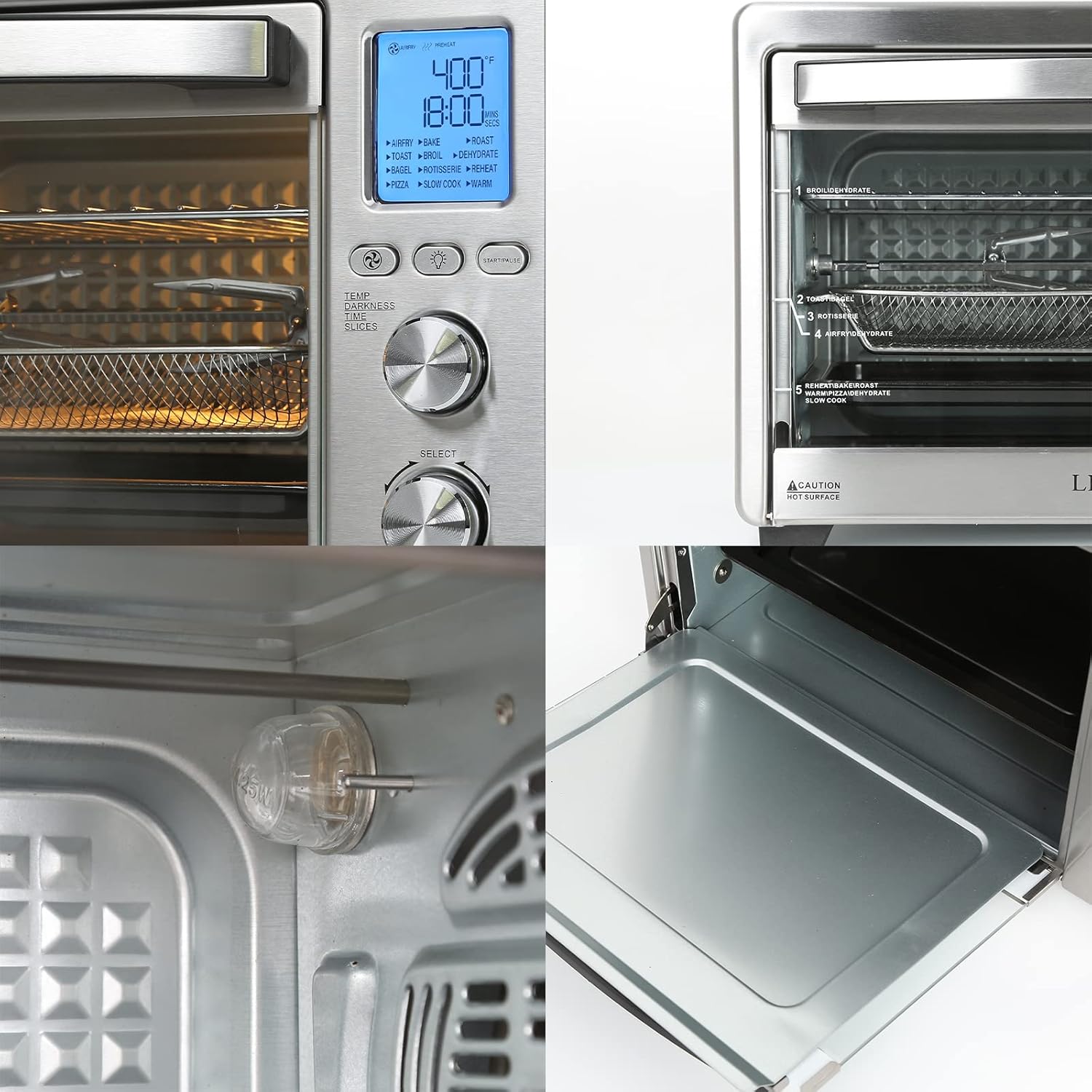 Toaster Oven, LNC 34QT Extra Large 1750W Air Fryer Oven with 12 Cooking Functions, Super Hot Air Convection Oven- A05000B