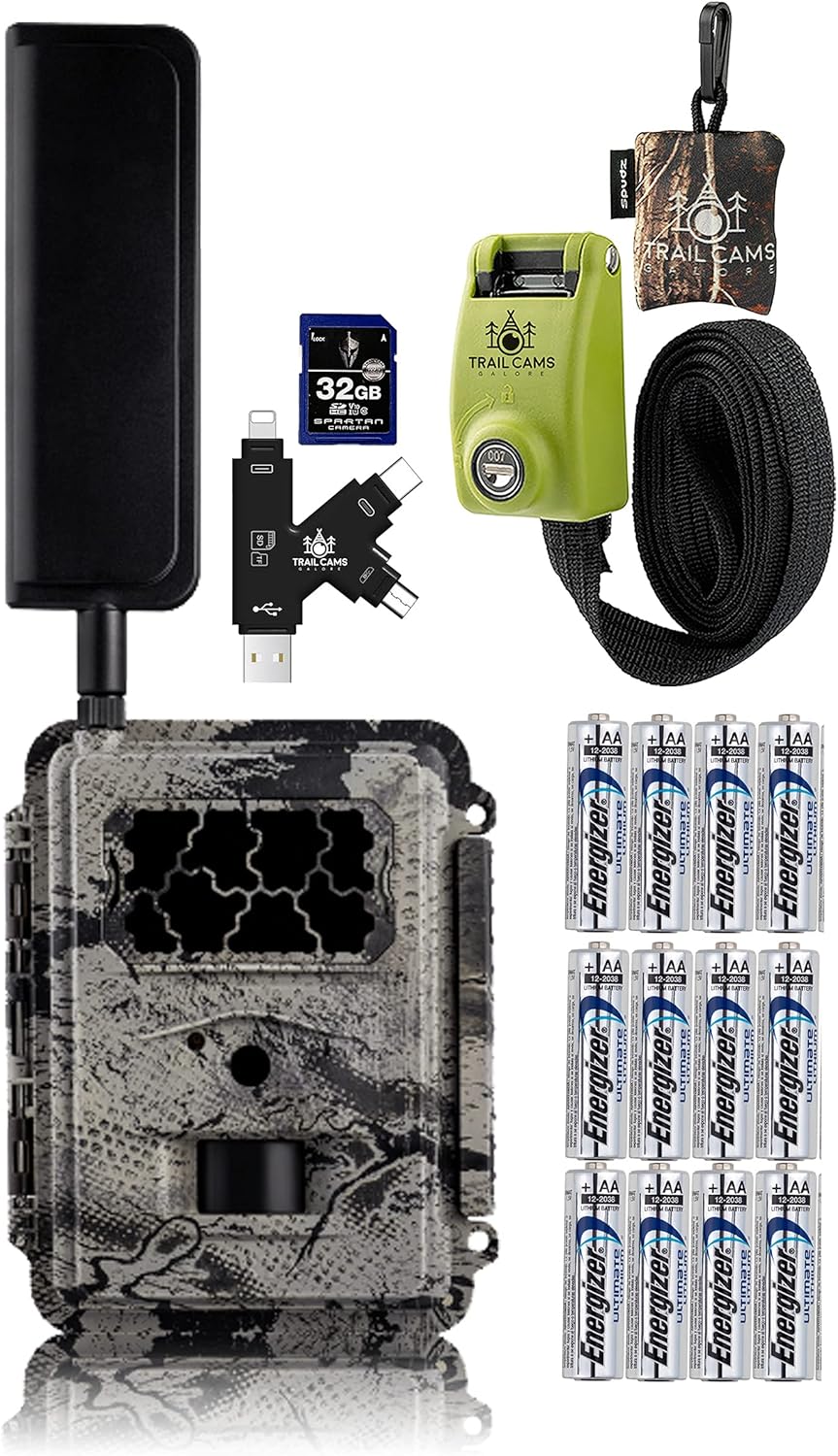 Spartan GoCam 4G LTE Wireless Camera with Batteries, SD Card, Card Reader, Reinforced Strap, and Spudz Microfiber Cloth Screen Cleaner (VERIZON)