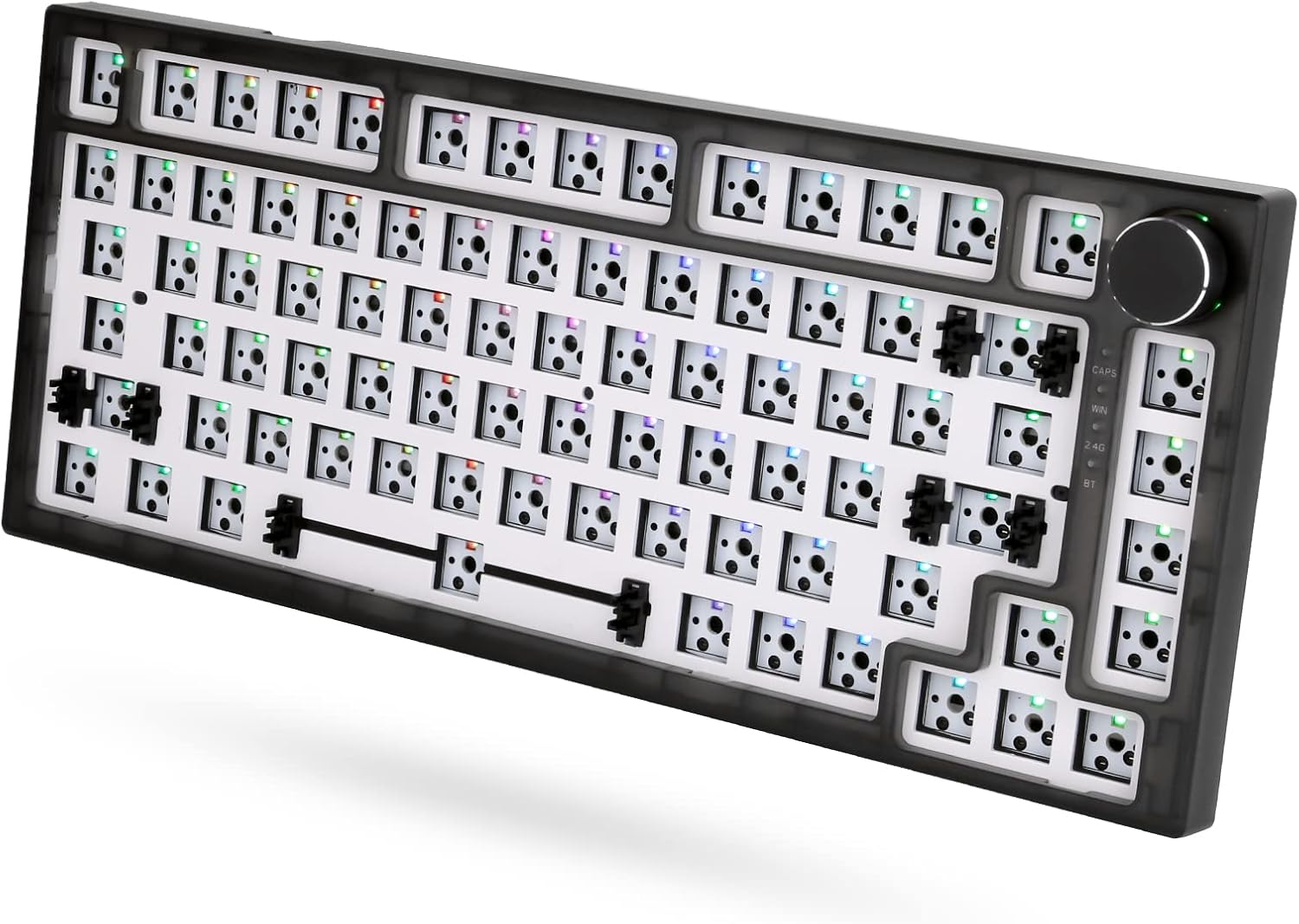 Feker IK75 V3 3 Mode 75% Gasket Mechanical Keyboard kit - Wireless/Wired/2.4GHz Customized Programmable Keyboard Kit - 83 Key Knob Switch 3pin/5pin DIY Kit for Mechanical Keyboard with RGB Backlit