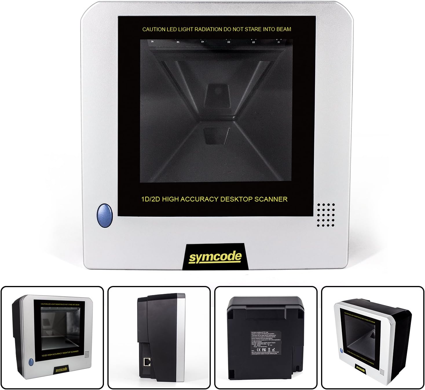 2D QR Barcode Scanner,Symcode Omnidirectional Hands-Free Automatic Barcode Reader Able to Read PDF417 on ID Card,Driver's License,Passport Pack of 2