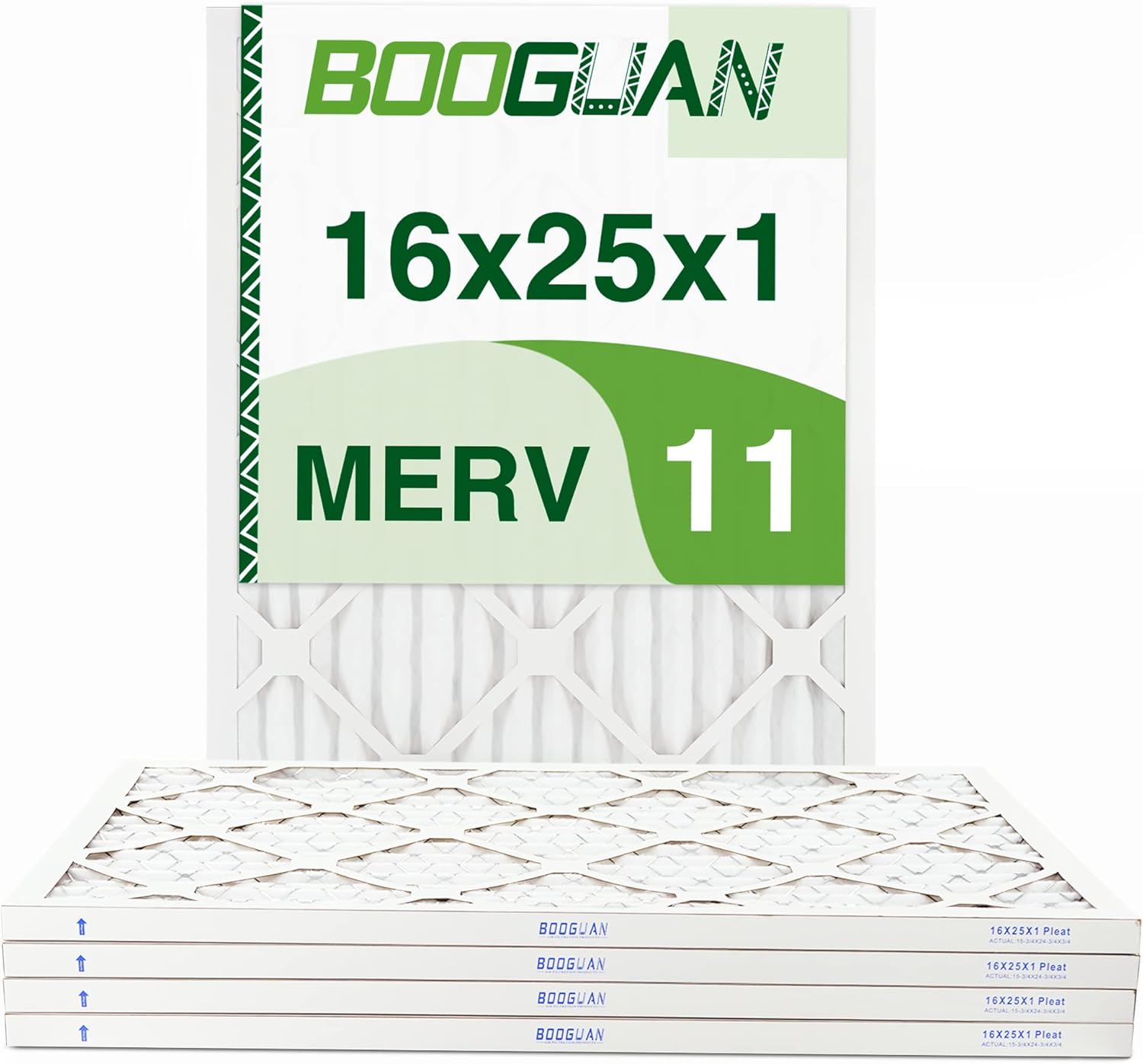 BOOGUAN Filters 12X20X1 MERV 11 Air Filters Pleated HVAC HC Furnace Filters 6 Pack Pack of 2