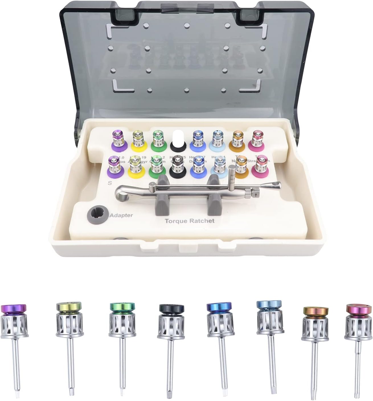 Universal Repair Tool Kit with 16pcs Screwdrivers Colorful Prosthetic Kit Torque Wrench