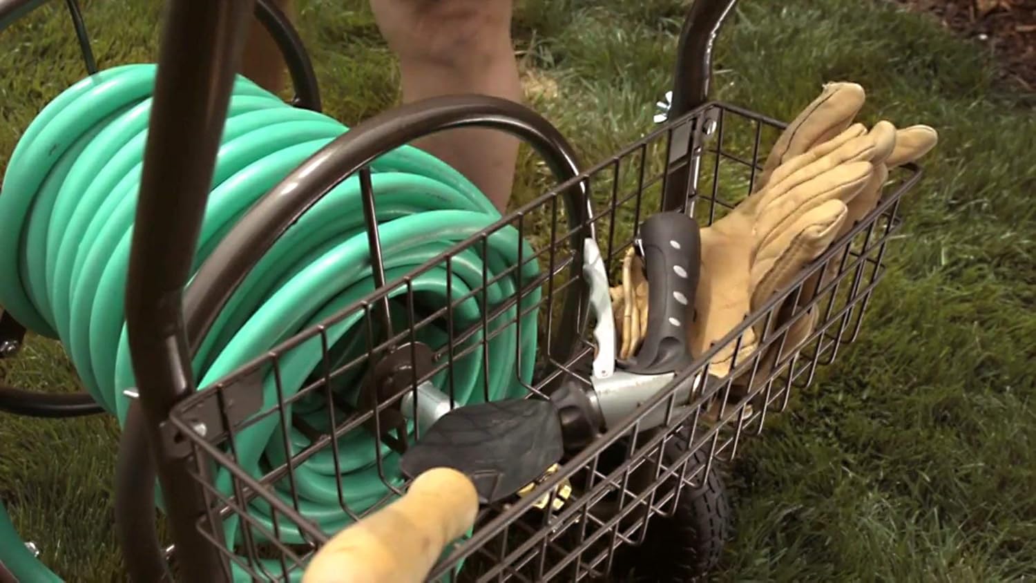 Liberty Garden Residential Grade 4 Wheel 871-M1-1 Garden Hose Reel Cart, Bronze