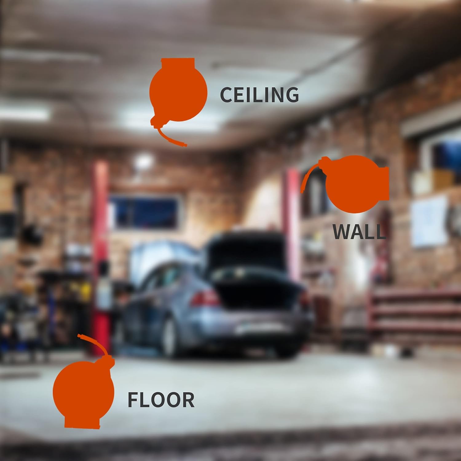 Giraffe Retractable Air Hose Reel Wall Mount with 3/8 in. x 25 FT Hybrid Hose, Pneumatic Heavy Duty Steel Reel Auto Rewind 300PSI Pack of 2