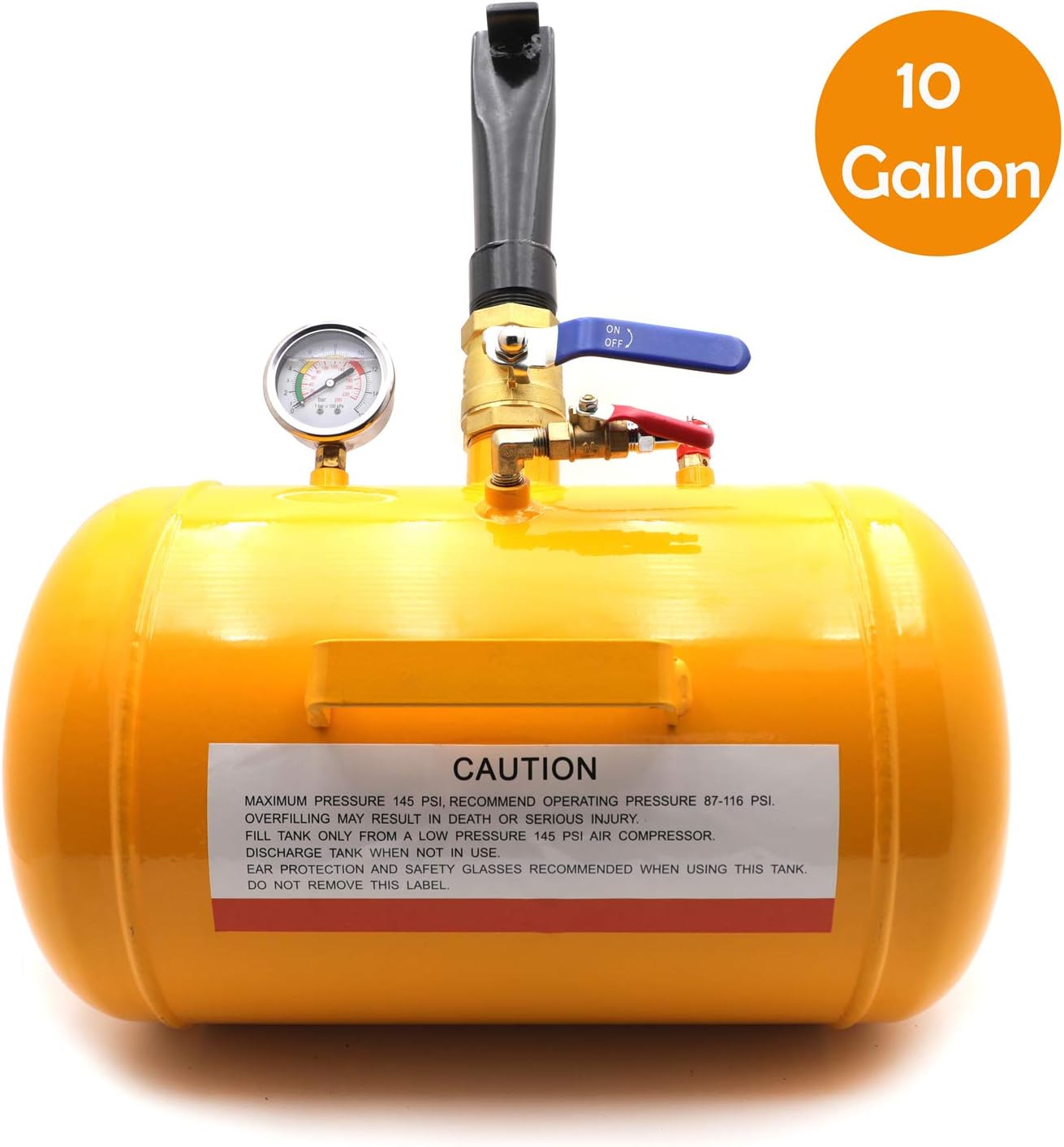 HTTMT- 5 Gallon Vehicle Air Tire Bead Seater Blaster Tool Seating Inflator Truck ATV 145PSI [P/N: ET-CAR-TIRE005-5G-YELLOW]