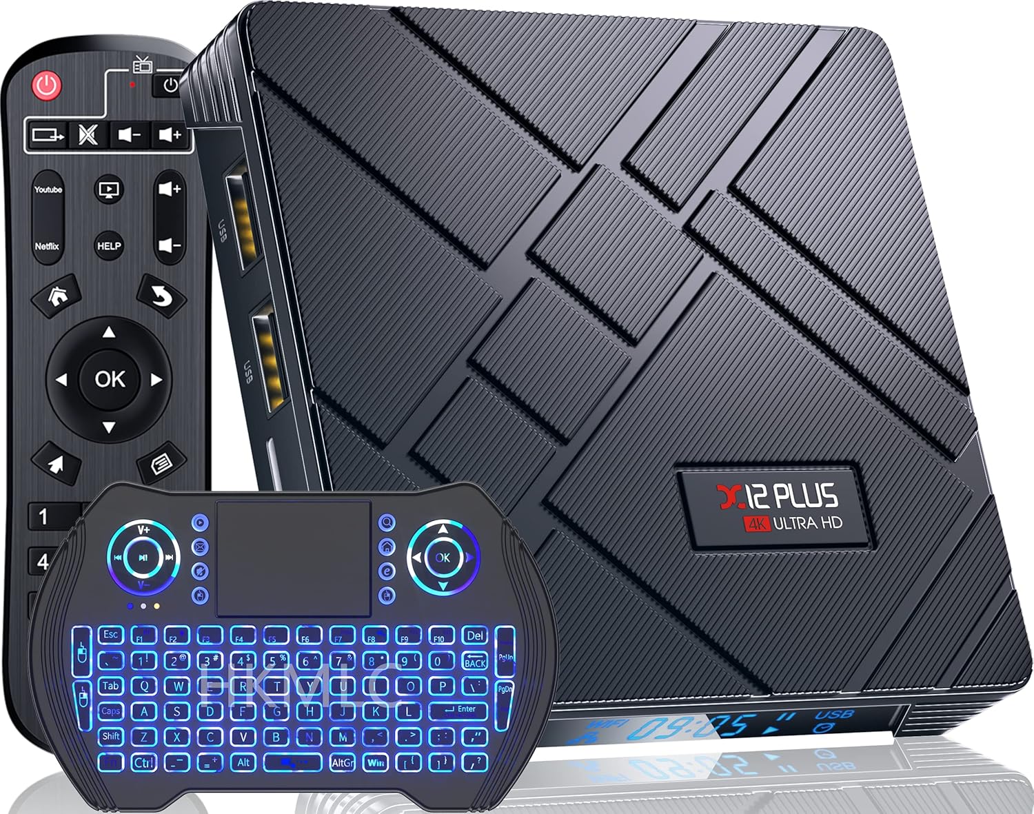 2022 Newest Android TV Box 11.0, X12 Plus Android TV Box 4GB RAM 32GB ROM with RK3318 Quad-Core 64 Bits, Android Box Dual-WiFi 2.4GHz/5GHz BT 4.2 USB 3.0 3D 4K/6K with Wireless Mini Keyboard Pack of 2