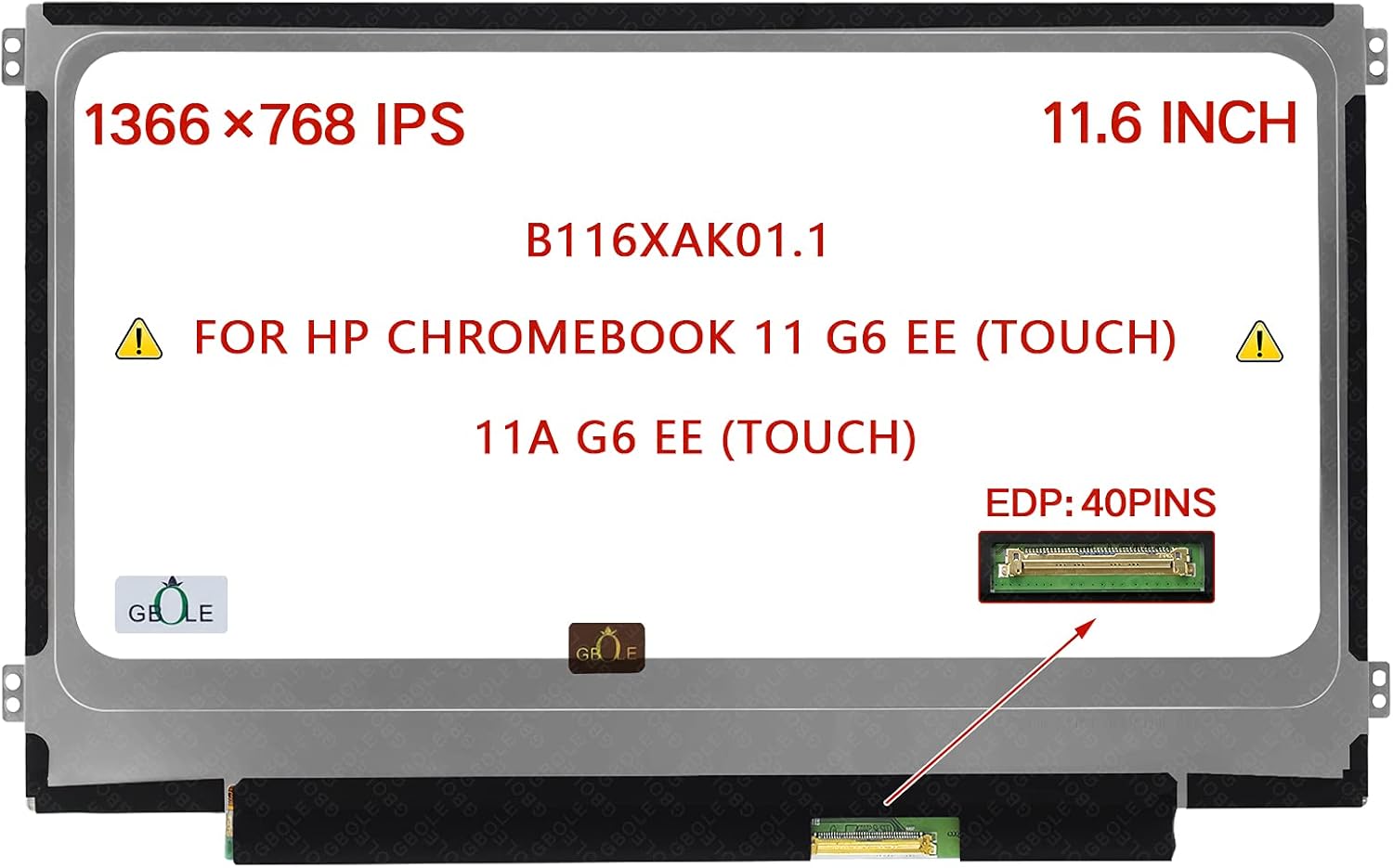 LCD Screen B116XAK01.1 B116XAK01.2 LED Dispaly Touch Panel Connector 11.6