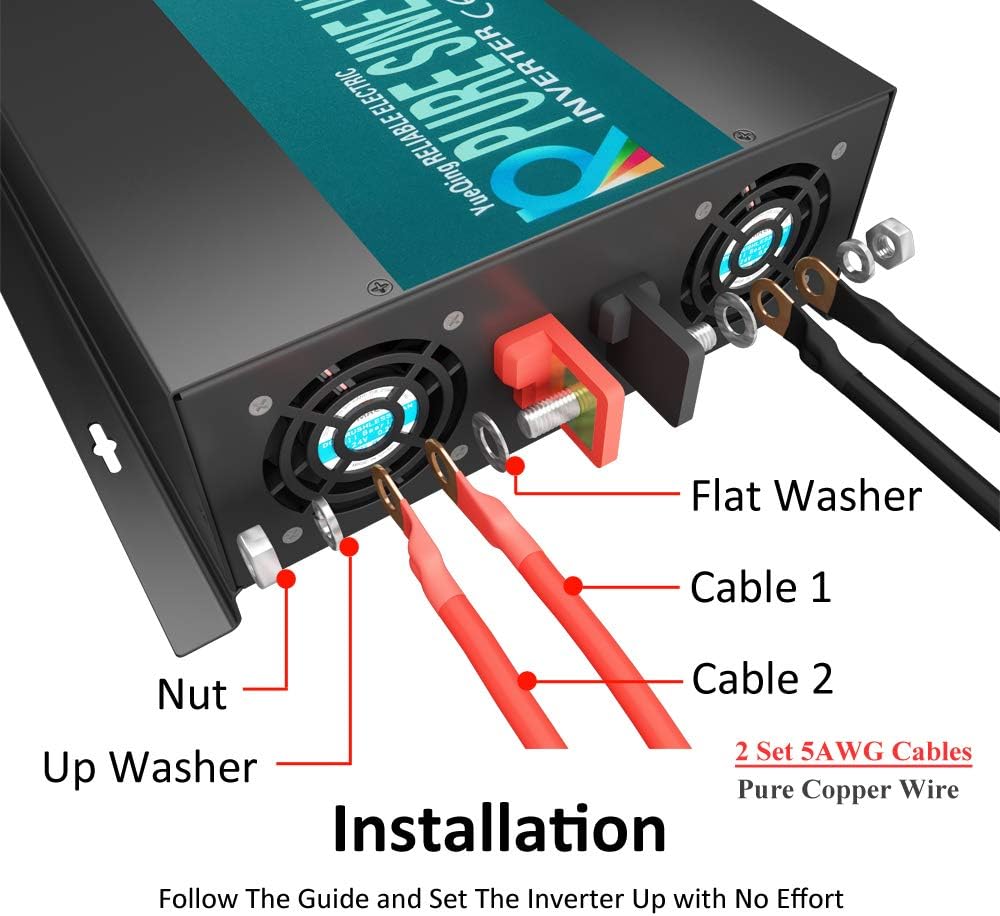 WZRELB RBP350012 Power Inverter, 3500W12V, Black