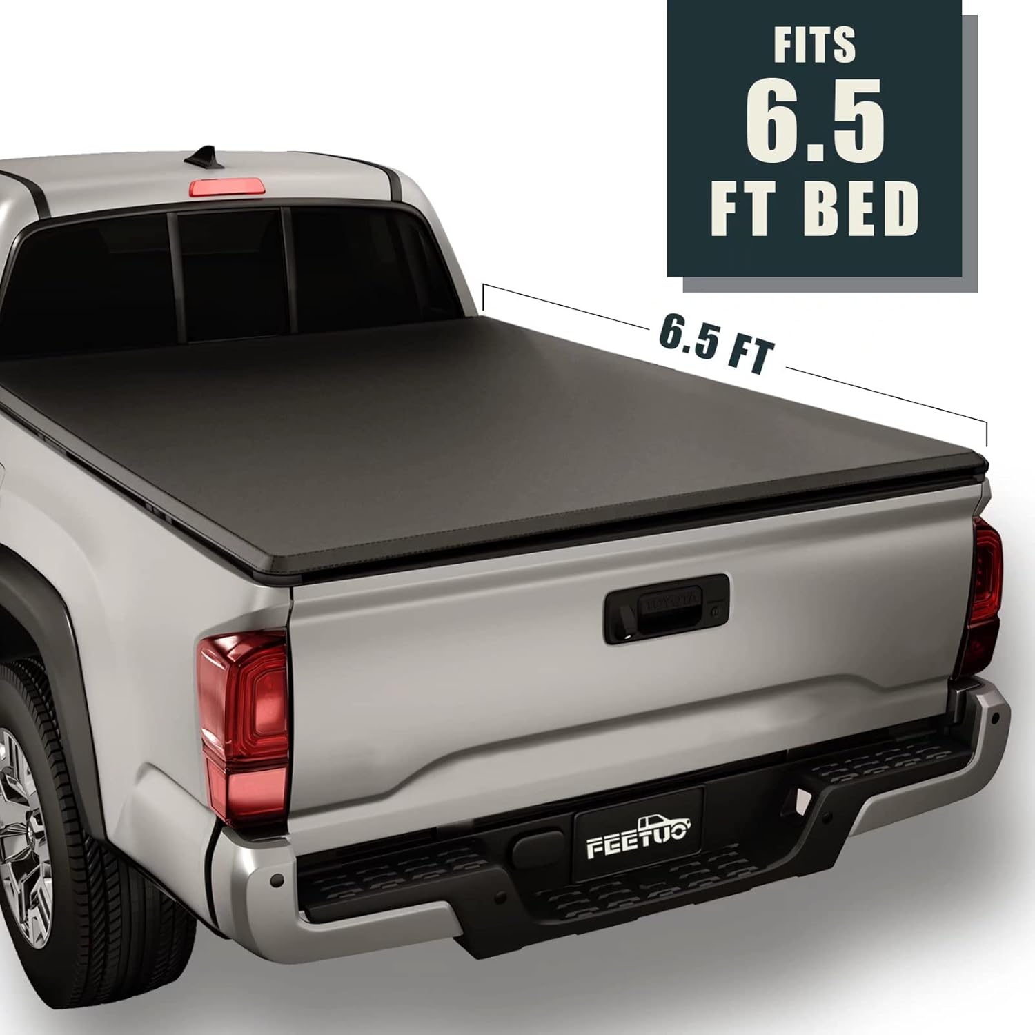 FeeTUO Soft Roll-Up Tonneau Cover Truck Bed for 2007-2021 Tundra (Excl. Trail Edition) 6.5FT/78.7inch |for Models with or Without The Deck Rail System|