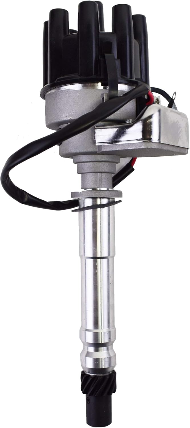 A-Team Performance - R2R Ready 2 Run Complete Distributor - Compatible with Chevrolet GM Small Block Big Block Chevy SBC BBC 283 305 307 327 350 400 396 427 454 Two-Wire Installation Blue Female Cap