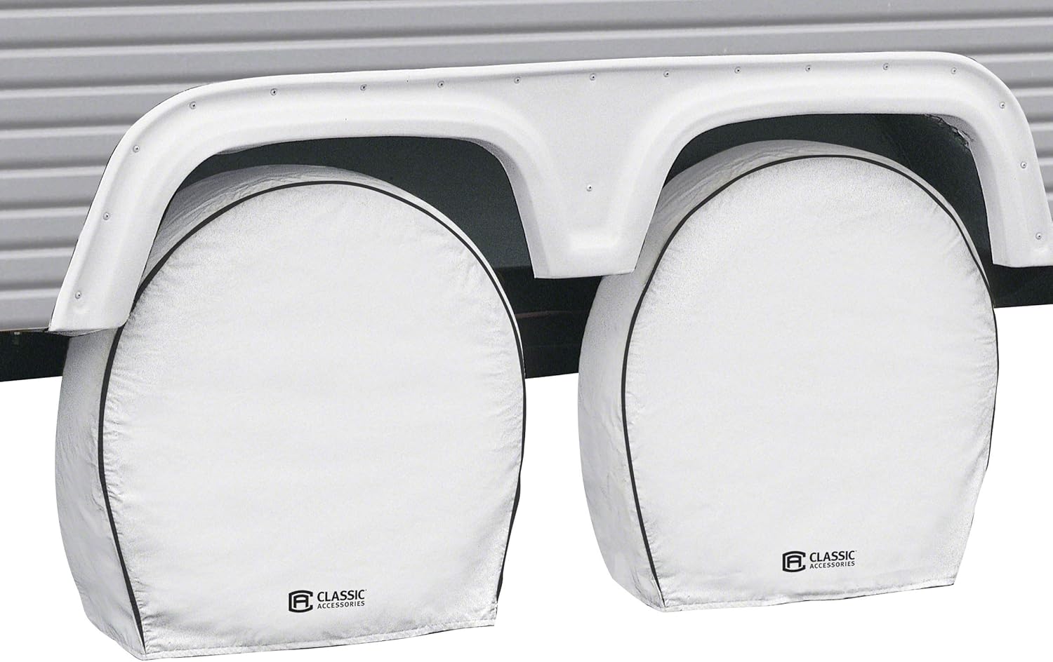 Classic Accessories OverDrive Deluxe RV & Trailer Wheel Cover, 4-Pack, White, (For 18