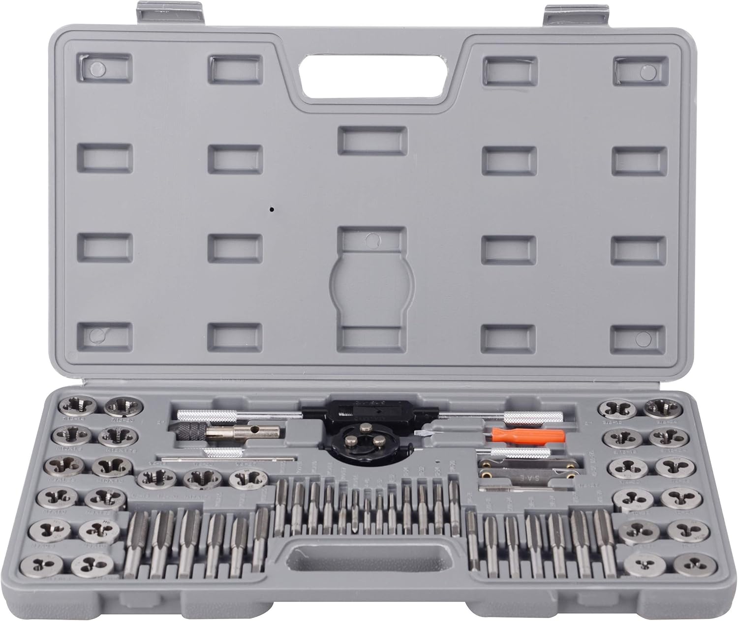 60 pcs Metric and SAE Alloy Standard Tap and Die Set Coarse and Fine Threads Pack of 2