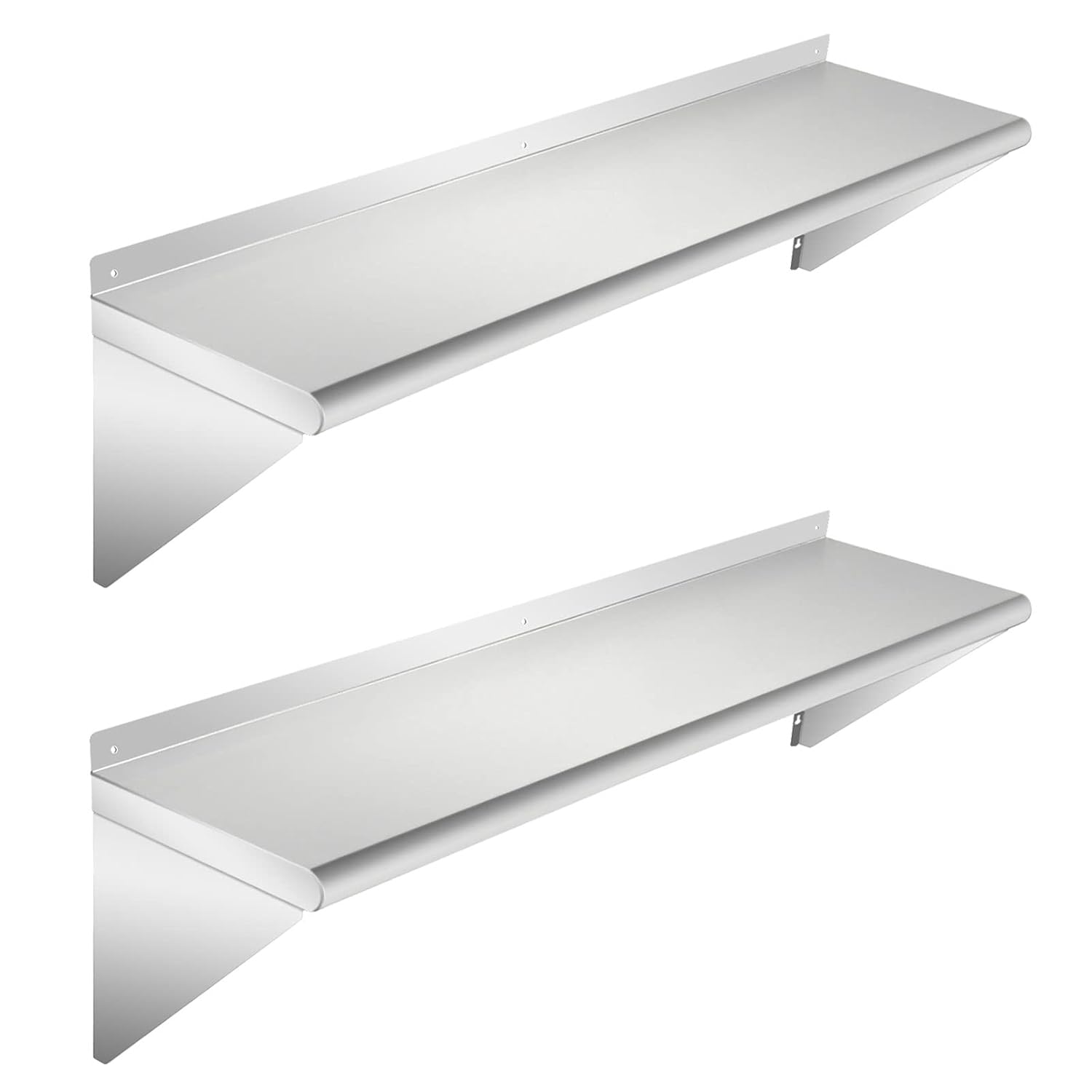 Chingoo Stainless Steel Shelf 48 x 12 Inch Wall Mount Commercial Stainless-Steel Shelves for Restaurant, Kitchen, Home & Hotel (48