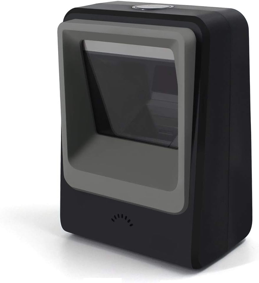 Handsfree 2D 1D Barcode Scanner,Alacrity QR Omnidirectional Desktop Bar Code Reader Scanner, Capture Barcodes from Mobile Phone Screen, White Pack of 2