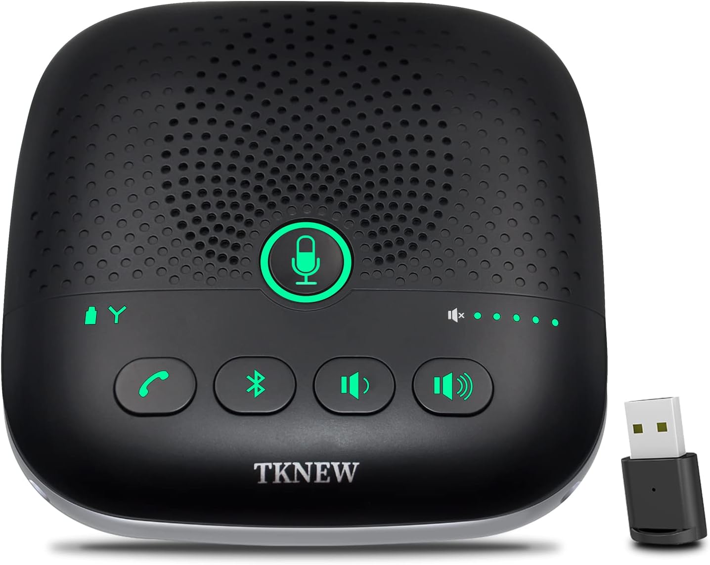 Bluetooth Speakerphone Conference Speaker,Conference Microphone 360° Voice Pickup with 4 Noise Cancellation Mics, Computer Speaker Portable USB Speakerphone for Conference Calls, Home Office Pack of 2